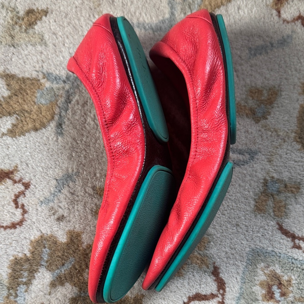Tieks POPPY Red Leather Flats - Picture 9 of 13